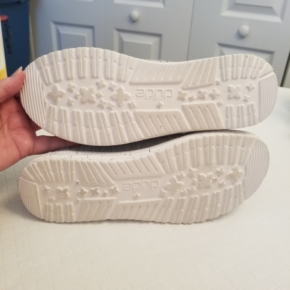 Womens Size 7 Hey Dude Wendy Stretch Cloud Knit Canvas Moccasin light blue - Picture 3 of 7